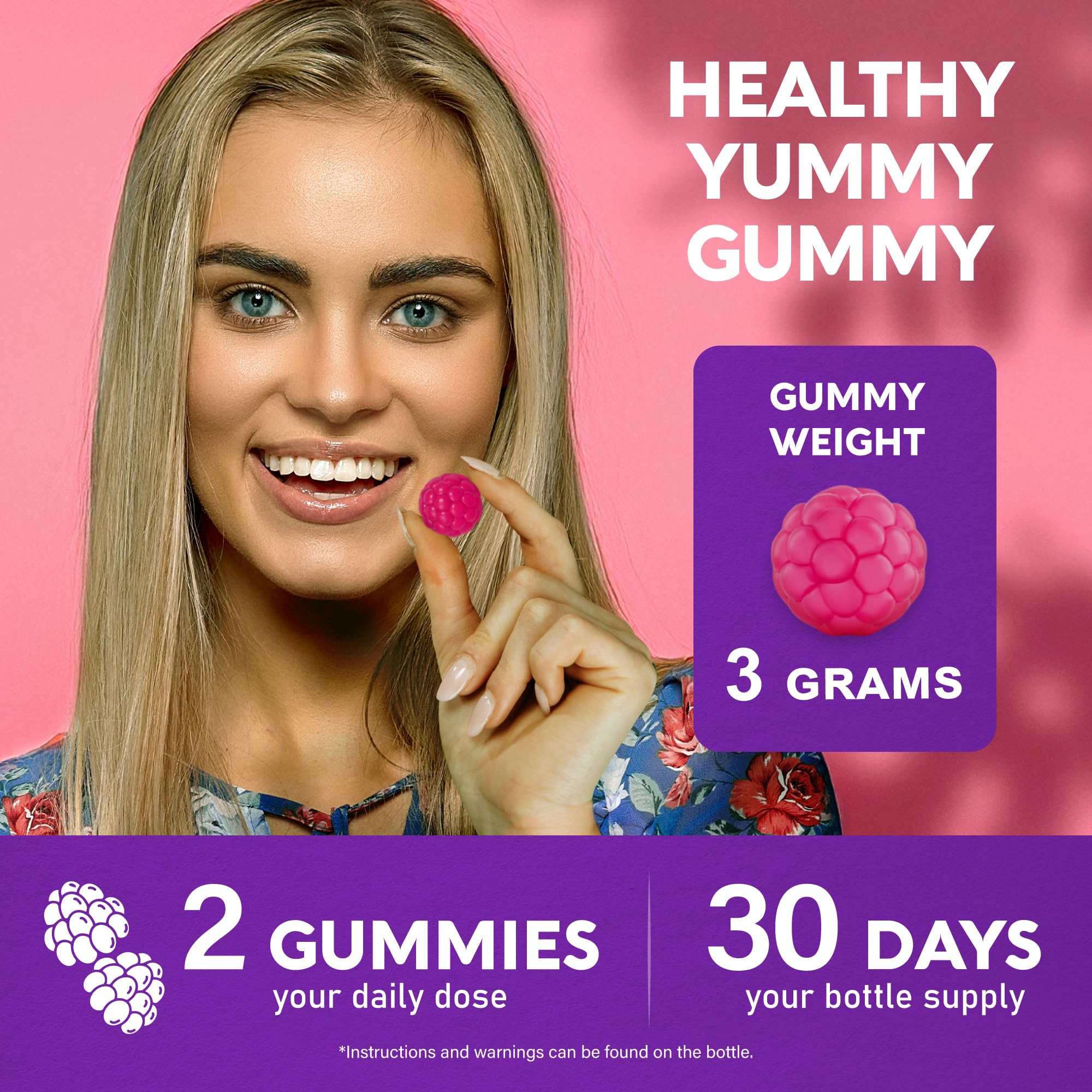 Biotin Gummies 10000mcg Collagen Hair Growth 60 Count