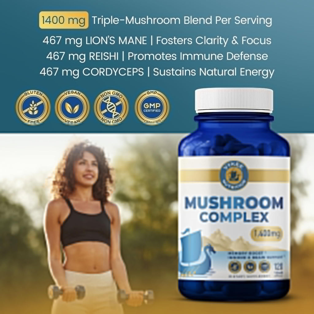 Mushroom Complex Capsules with Lion’s Mane – Focus & Immune Support, 120 Ct