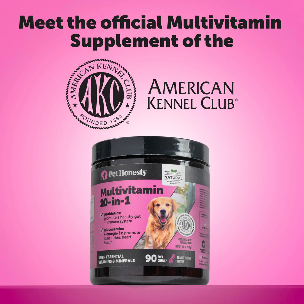 10-in-1 Dog Multivitamin Chews – Glucosamine & Probiotics 90ct