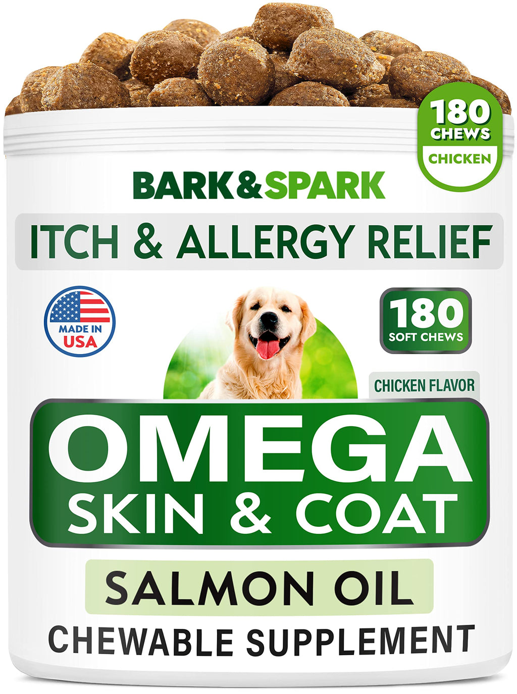 Omega-3 Fish Oil Chews for Dogs – Skin, Coat & Joint Support 180ct