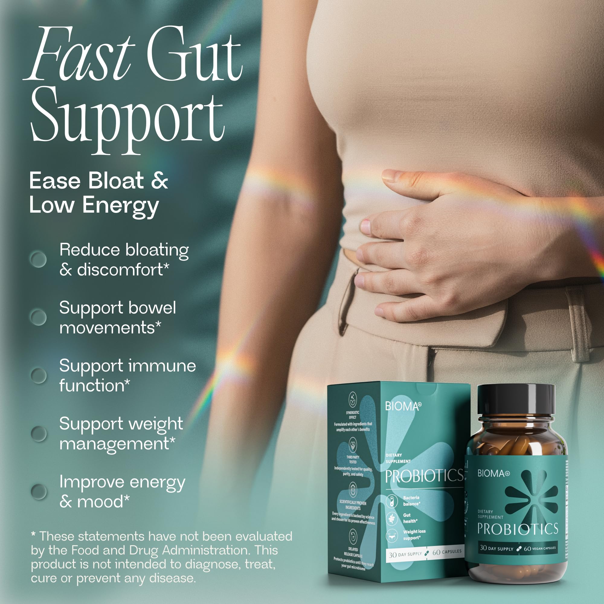 Probiotic Capsules – Gut & Digestive Support, 60 Count