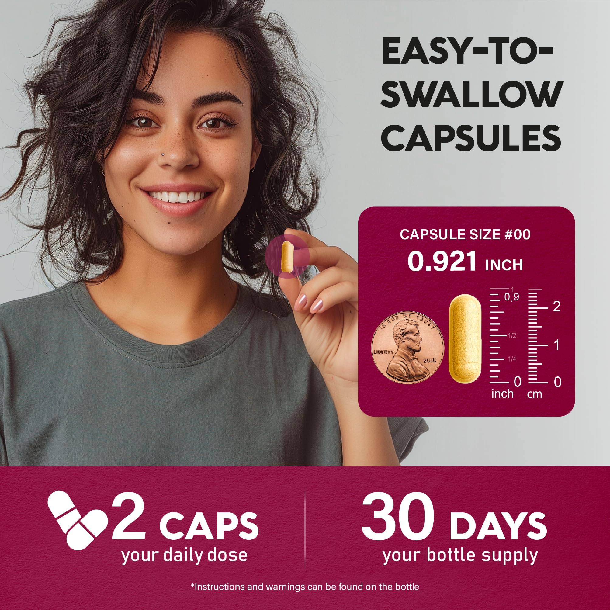 Vitamin B Complex Supplement for Energy & Brain Support – 60 Caps