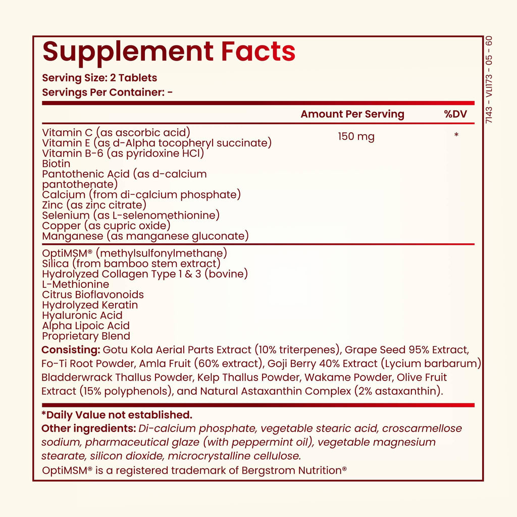 Hair Skin Nails Vitamins Biotin Collagen Vitamin C E