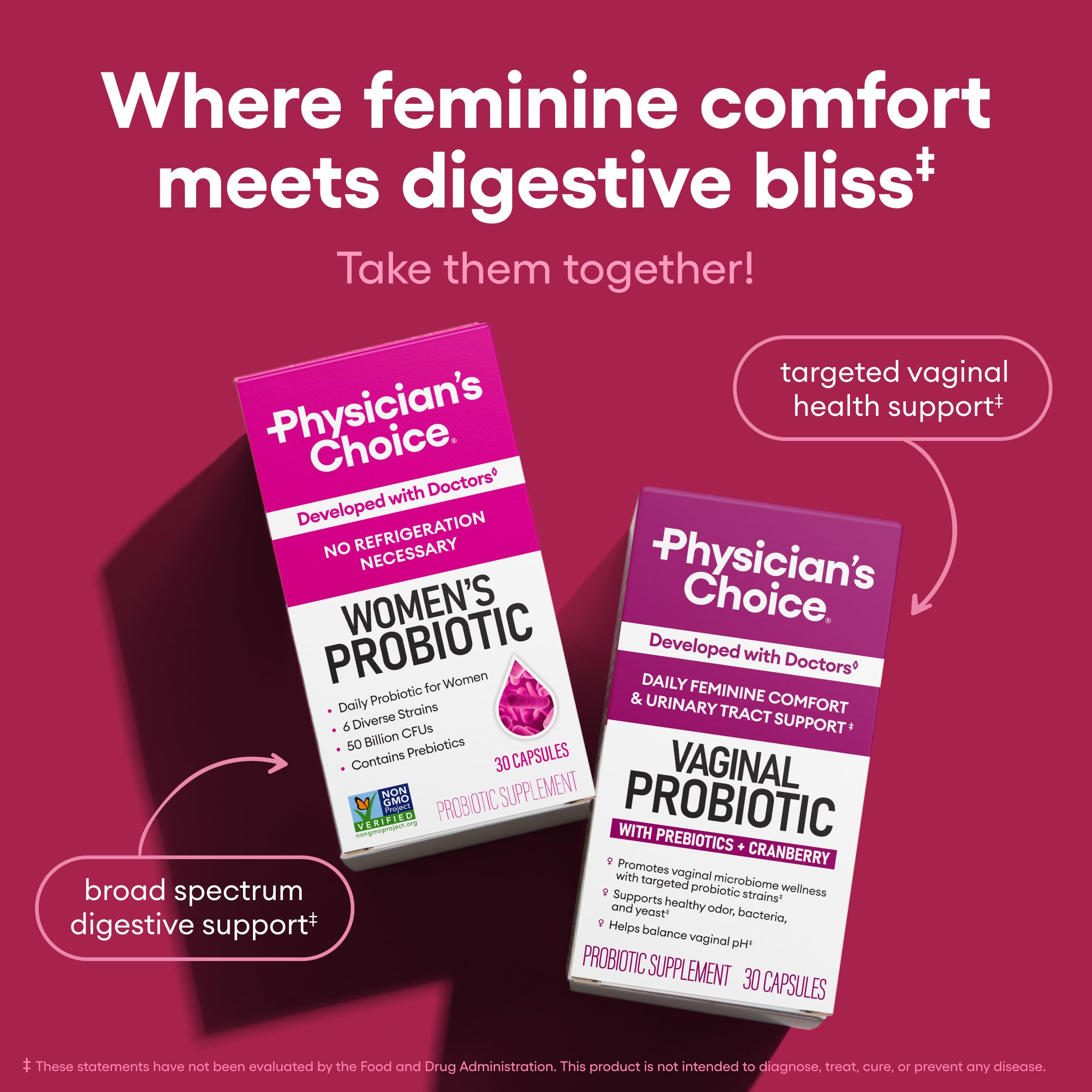 Women’s Probiotic 50 Billion CFU – pH & Digestive Support, 30 Caps