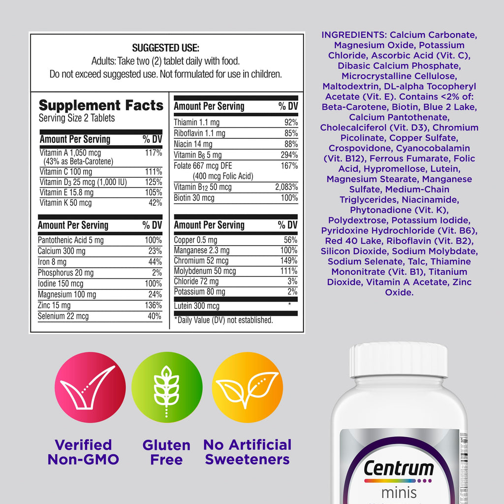 Women’s 50+ Multivitamin Vitamin D3 B Vitamins 280 Count