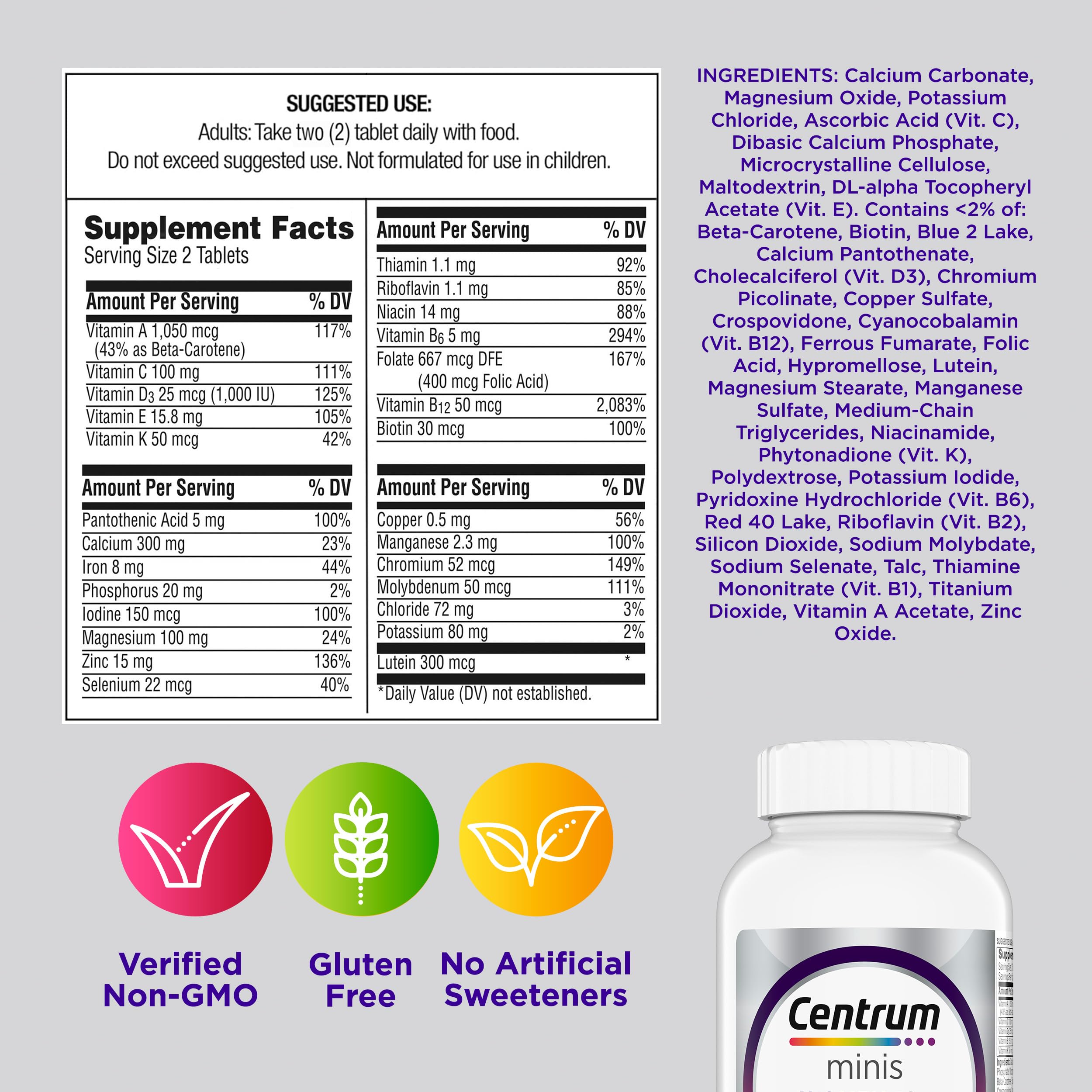 Women’s 50+ Multivitamin Vitamin D3 B Vitamins 280 Count