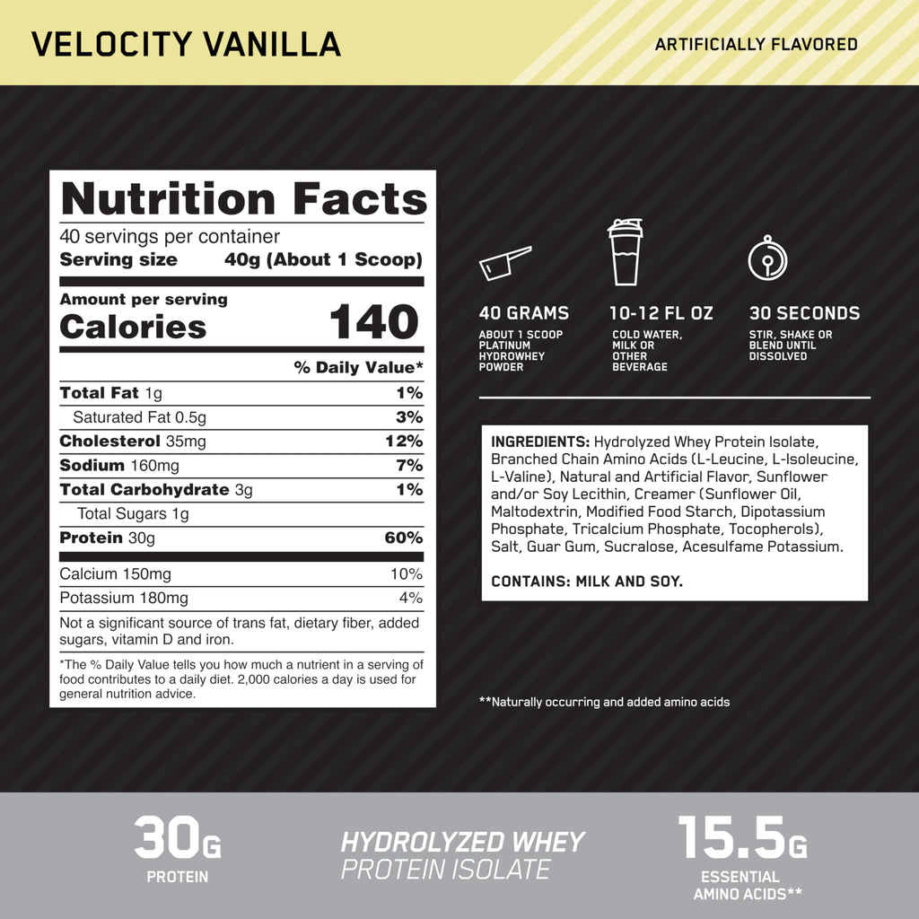Hydrolyzed Whey Protein Isolate Vanilla 3.5 lb