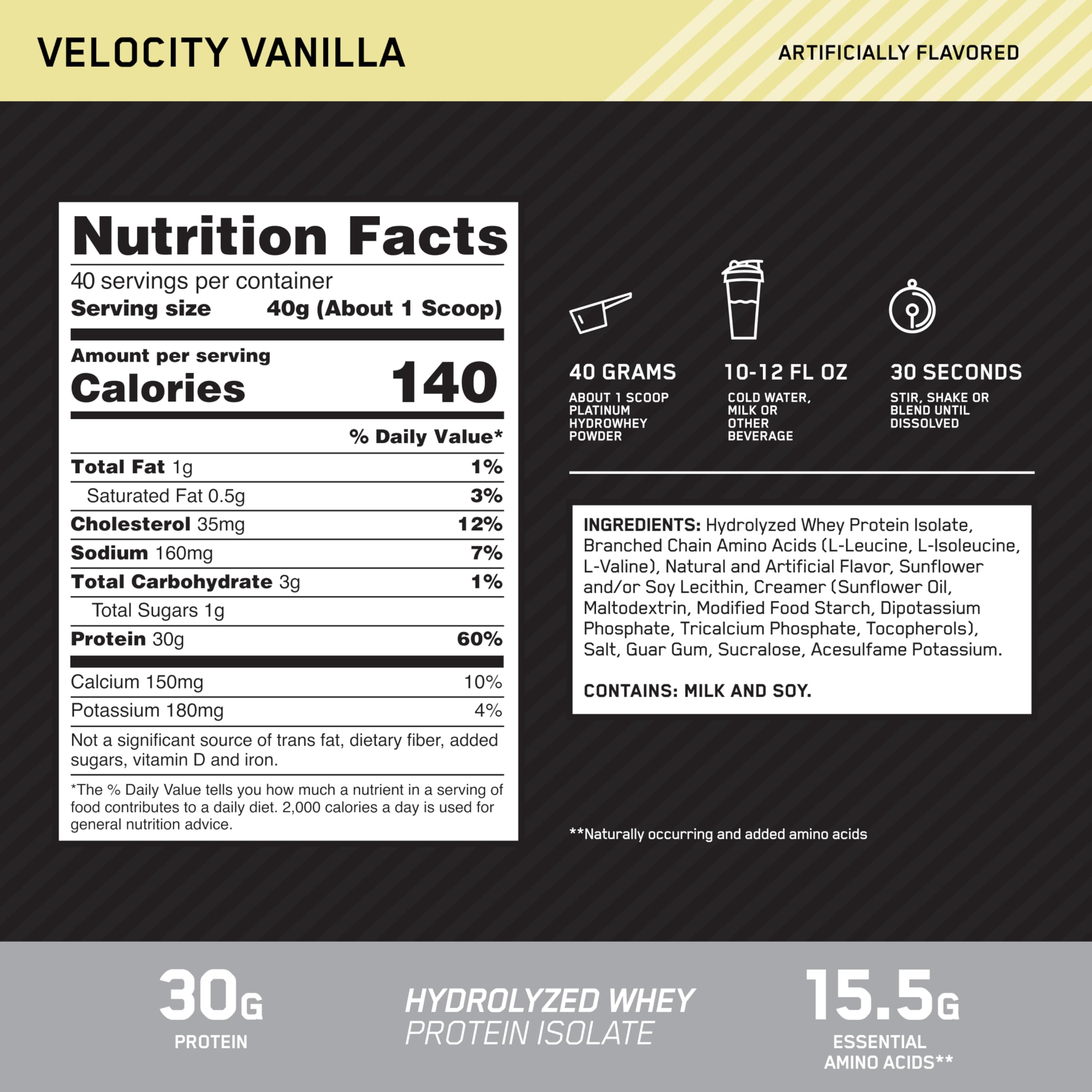 Hydrolyzed Whey Protein Isolate Vanilla 3.5 lb