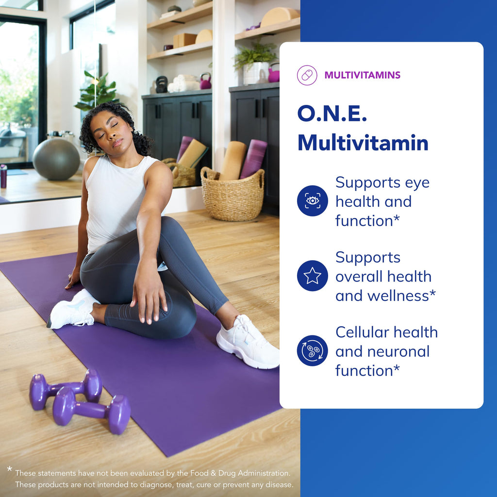 Once Daily Multivitamin – CoQ10, Lutein, Metafolin, Vision & Cognitive Support, 60 Capsules