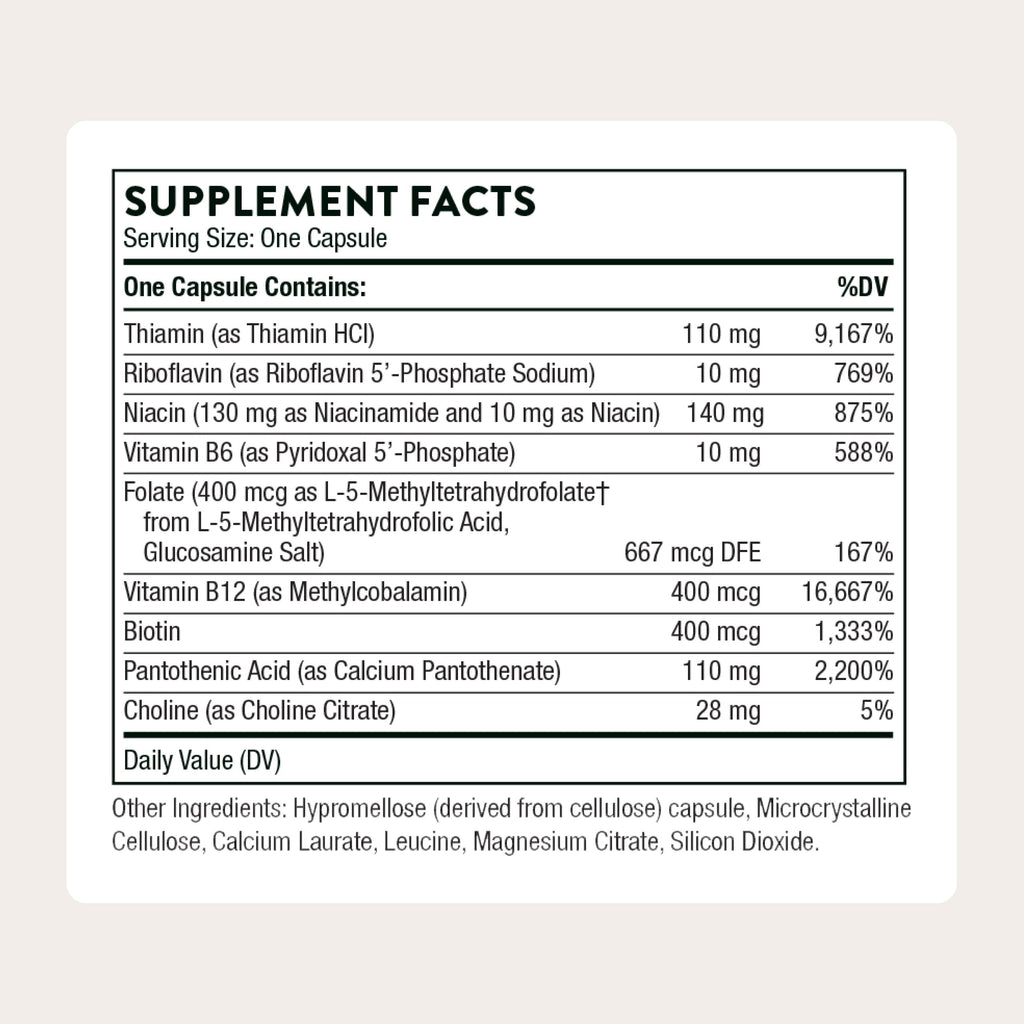 B-Complex with Choline – Energy & Brain Support, 60 Caps