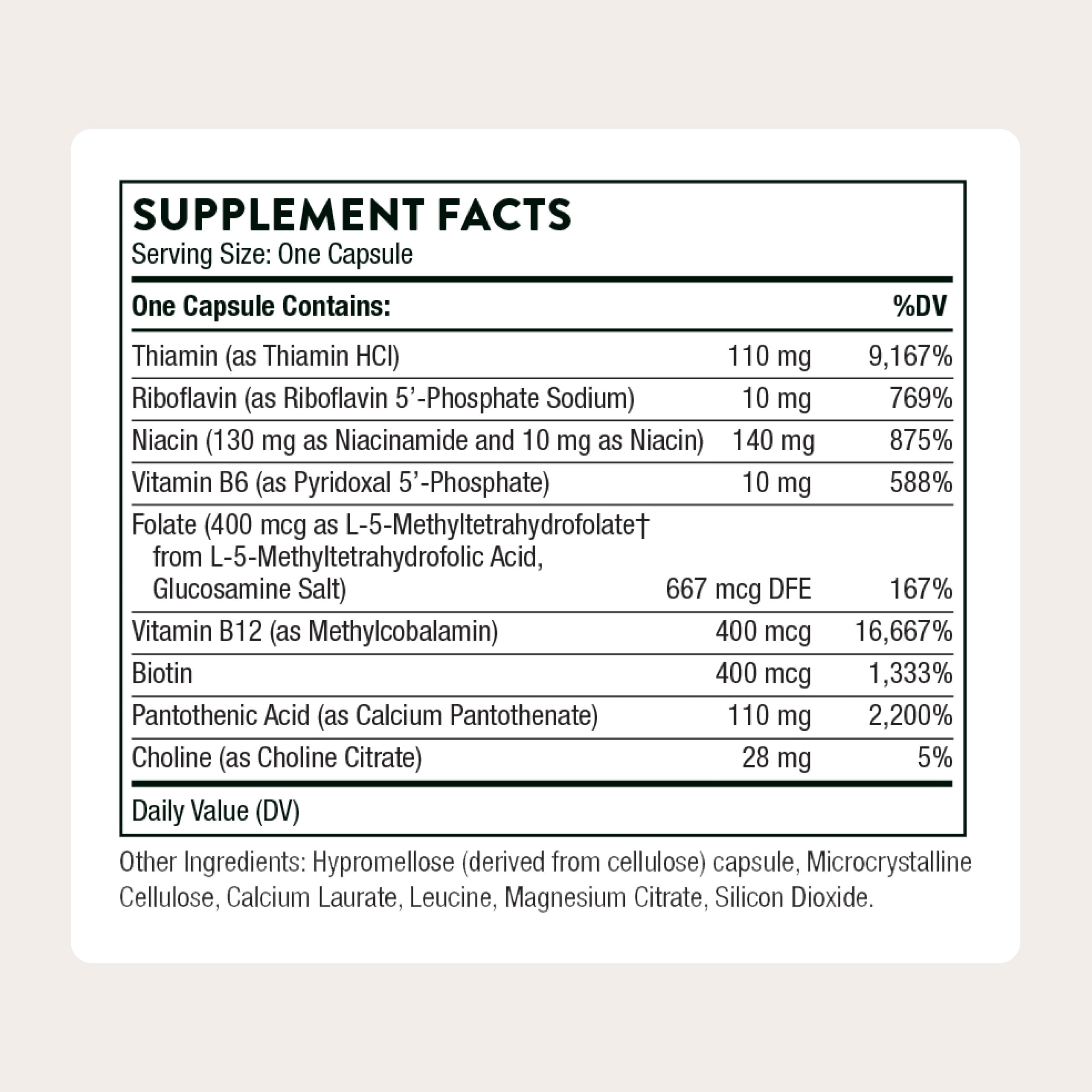 B-Complex with Choline – Energy & Brain Support, 60 Caps
