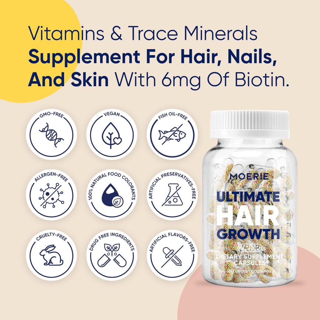 Ultimate Hair Growth Vitamins Biotin Minerals 60 Capsules