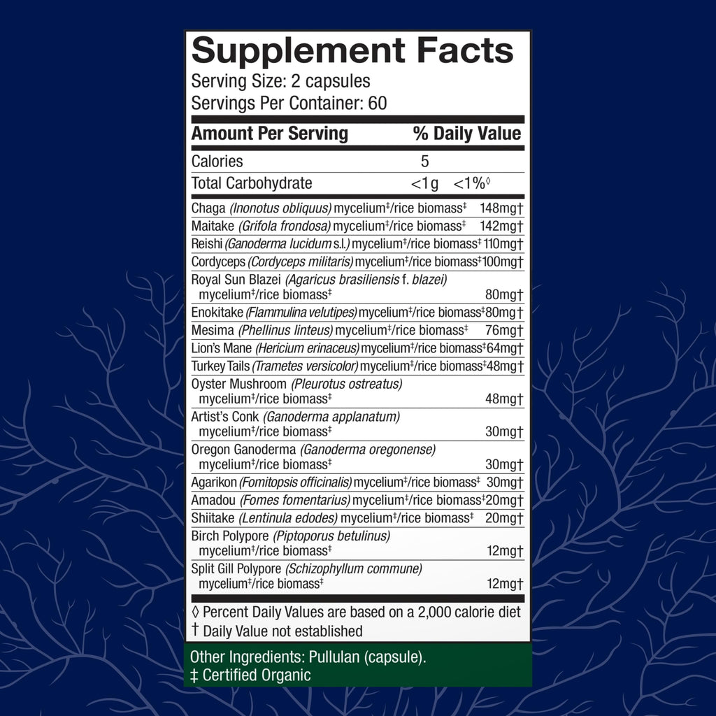 17 Mushroom Blend Capsules – Immune Support Supplement, 120 Ct