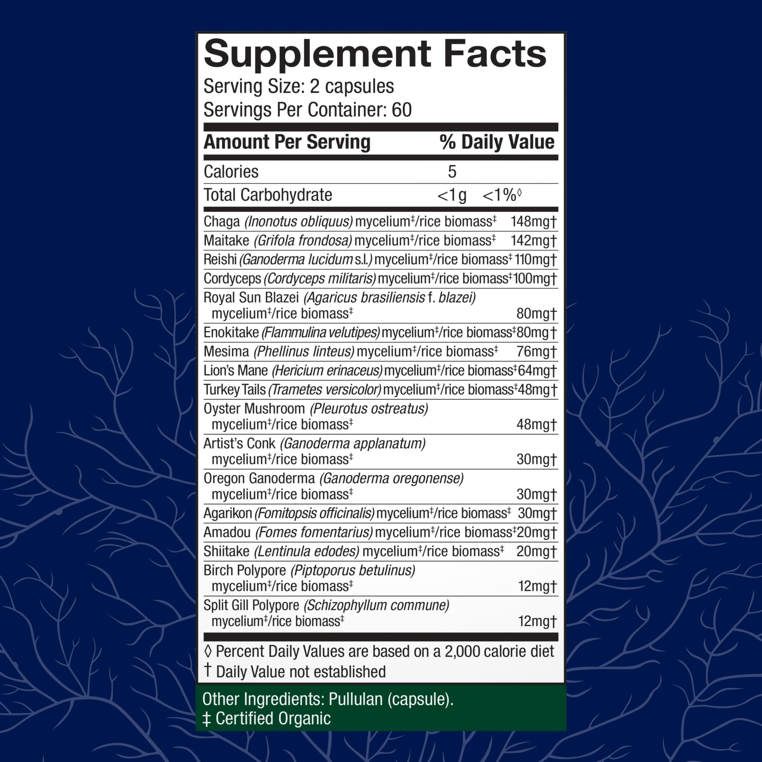 17 Mushroom Blend Capsules – Immune Support Supplement, 120 Ct