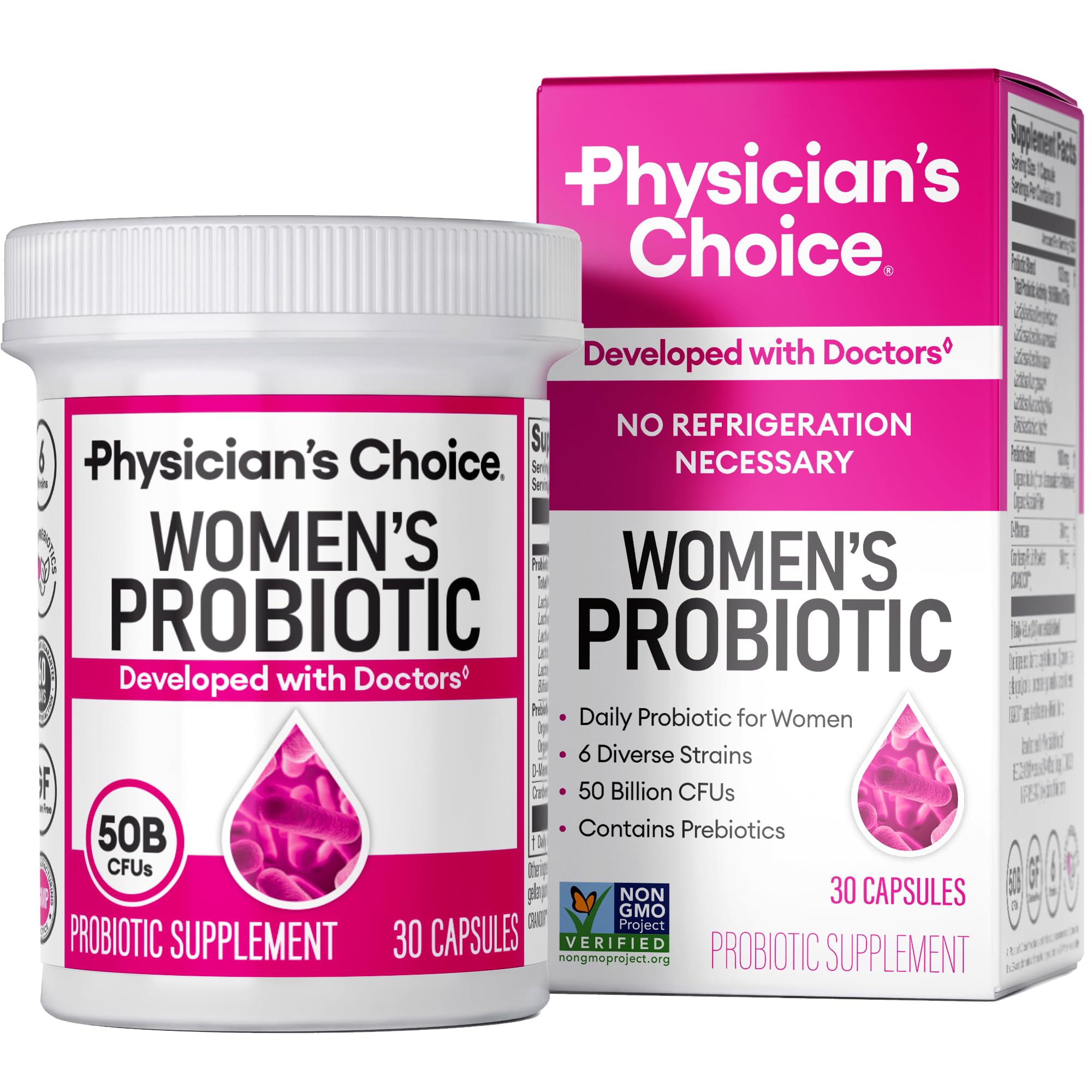 Women’s Probiotic 50 Billion CFU – pH & Digestive Support, 30 Caps