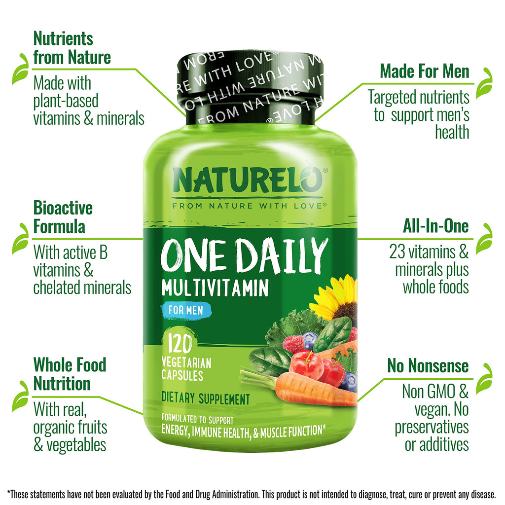 Men’s One Daily Multivitamin Whole Food Energy Support 120 Capsules