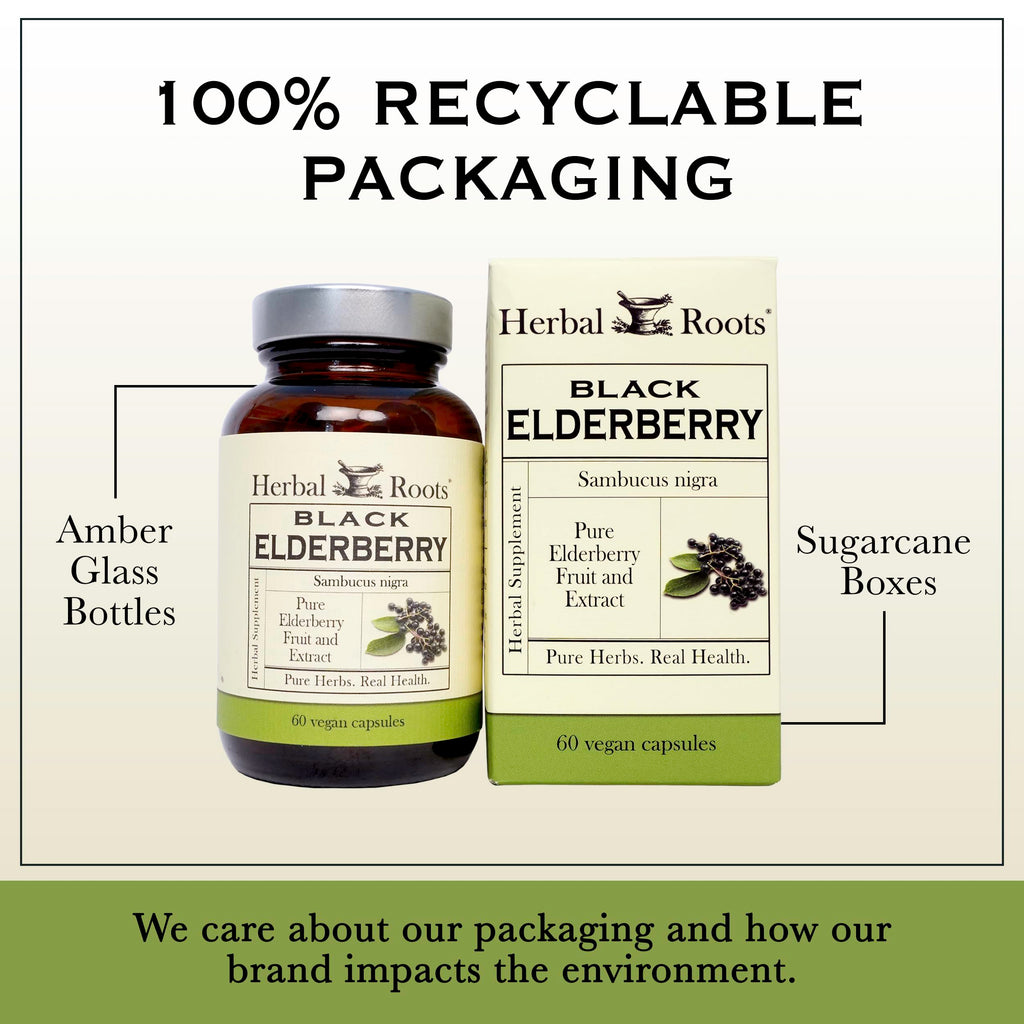 Organic Black Elderberry Capsules for Immune Support Vegan 60 Ct