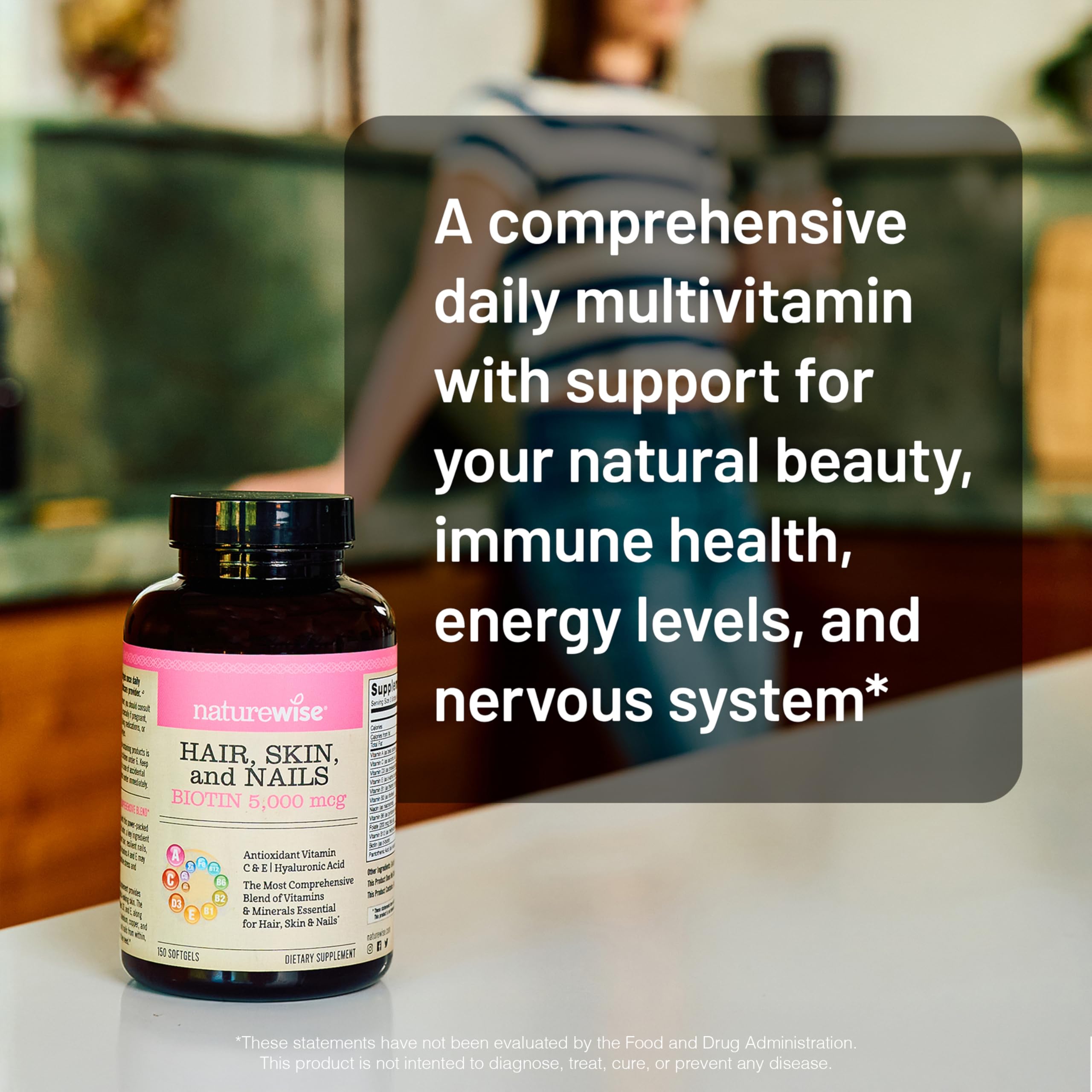 Hair Skin Nails Vitamins Biotin 5000mcg 150 Softgels