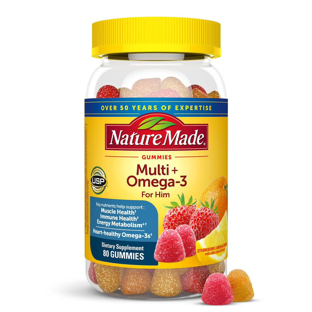 Men’s Multivitamin Gummies with Omega 3 Daily Support 80 Count