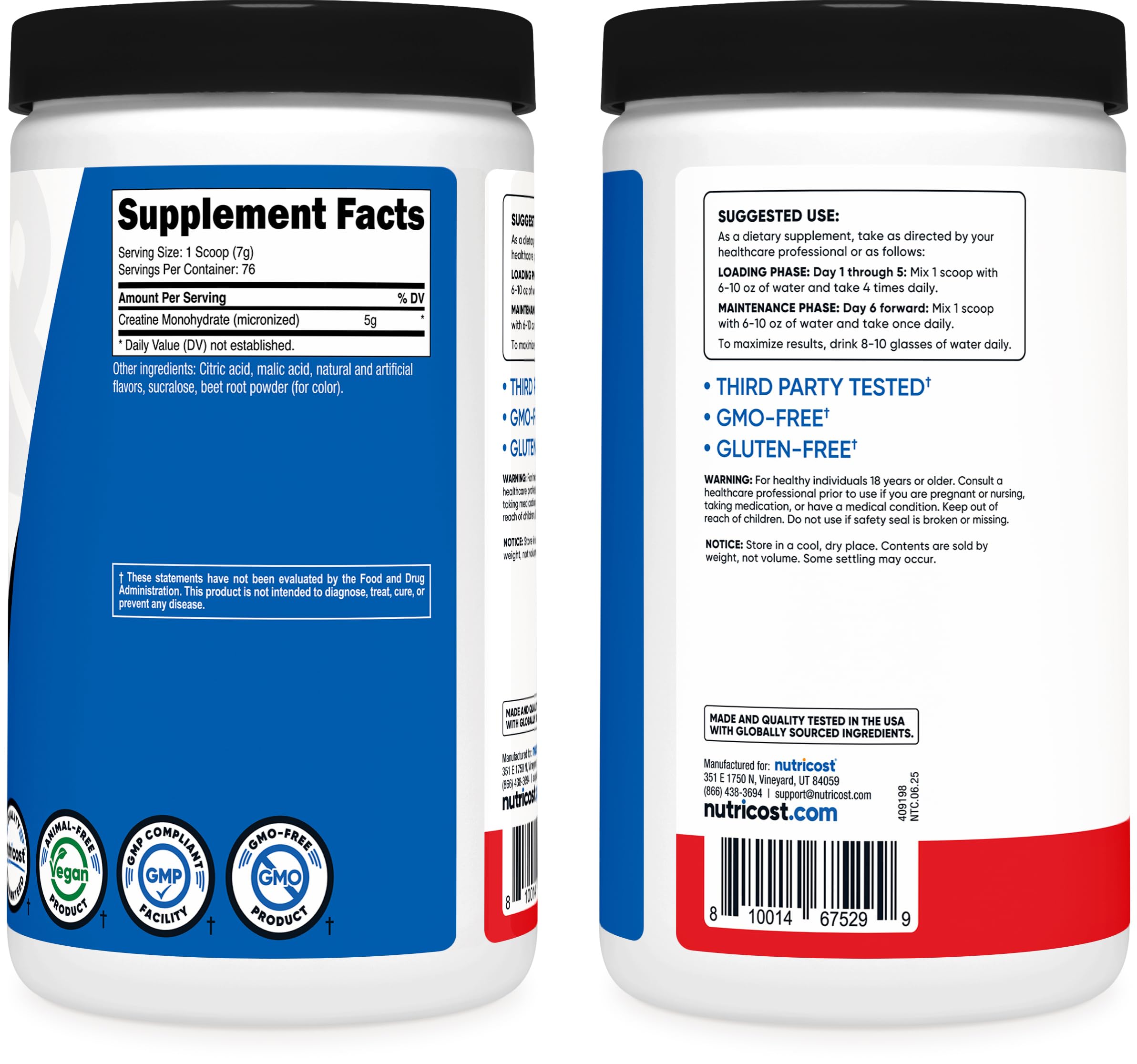 Fruit Punch Creatine Monohydrate Powder 500g