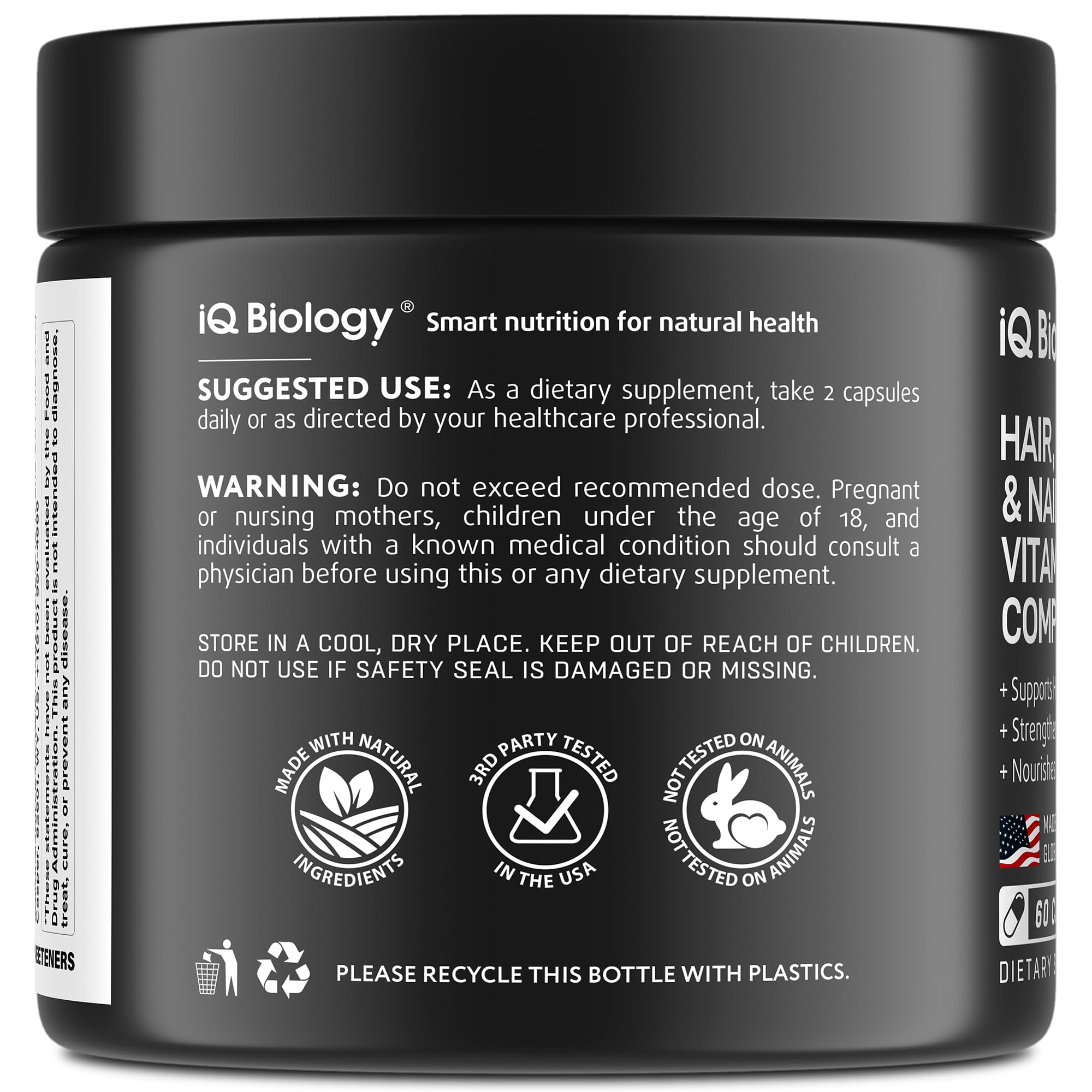 Biotin 30000mcg Hair Growth Collagen Keratin 60 Capsules