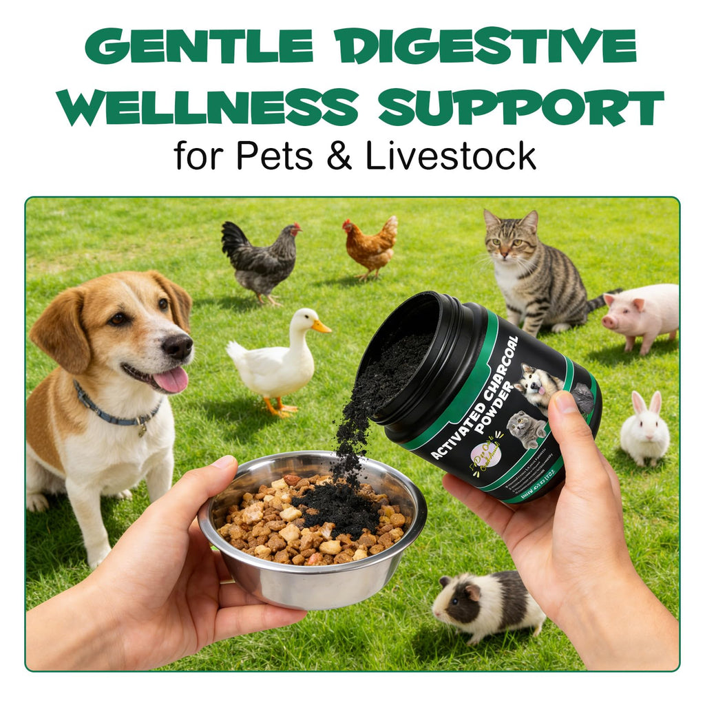 Activated Charcoal Powder for Dogs & Cats – Digestive Support 120g