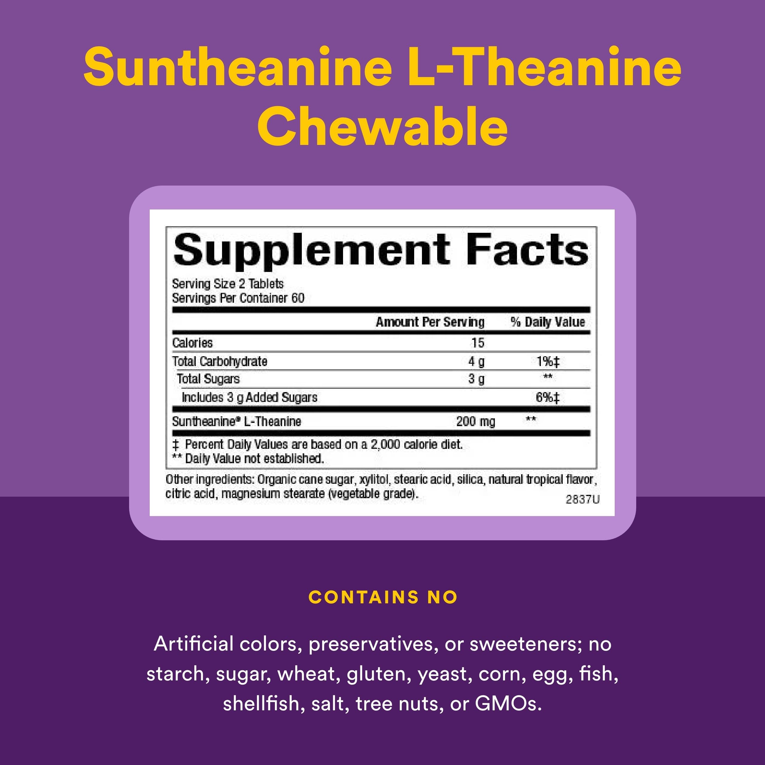 L-Theanine 100mg Chewable Tablets – Calm & Relaxation Support