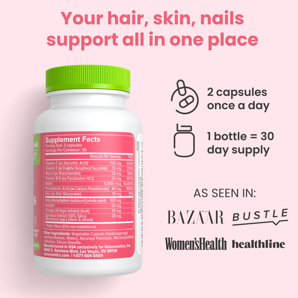 Hair Growth Vitamins Biotin 5000mcg Vegan 60 Capsules