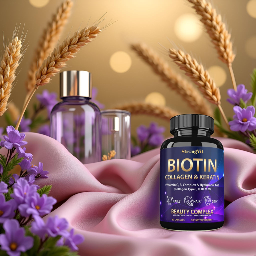 Biotin 10000mcg Hair Skin Nails Collagen 60 Capsules