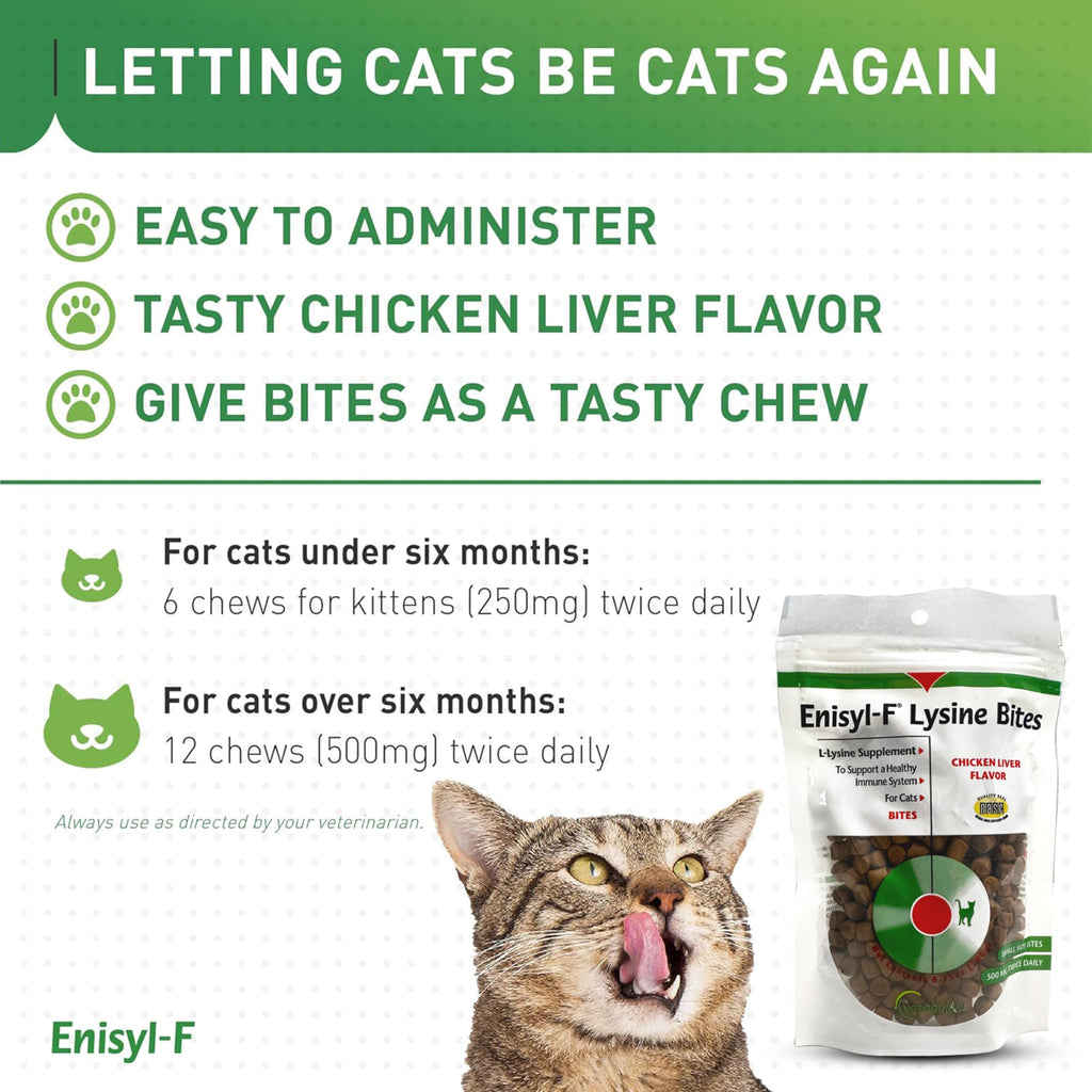 L-Lysine Chews for Cats & Kittens – Chicken Liver Flavor 180g