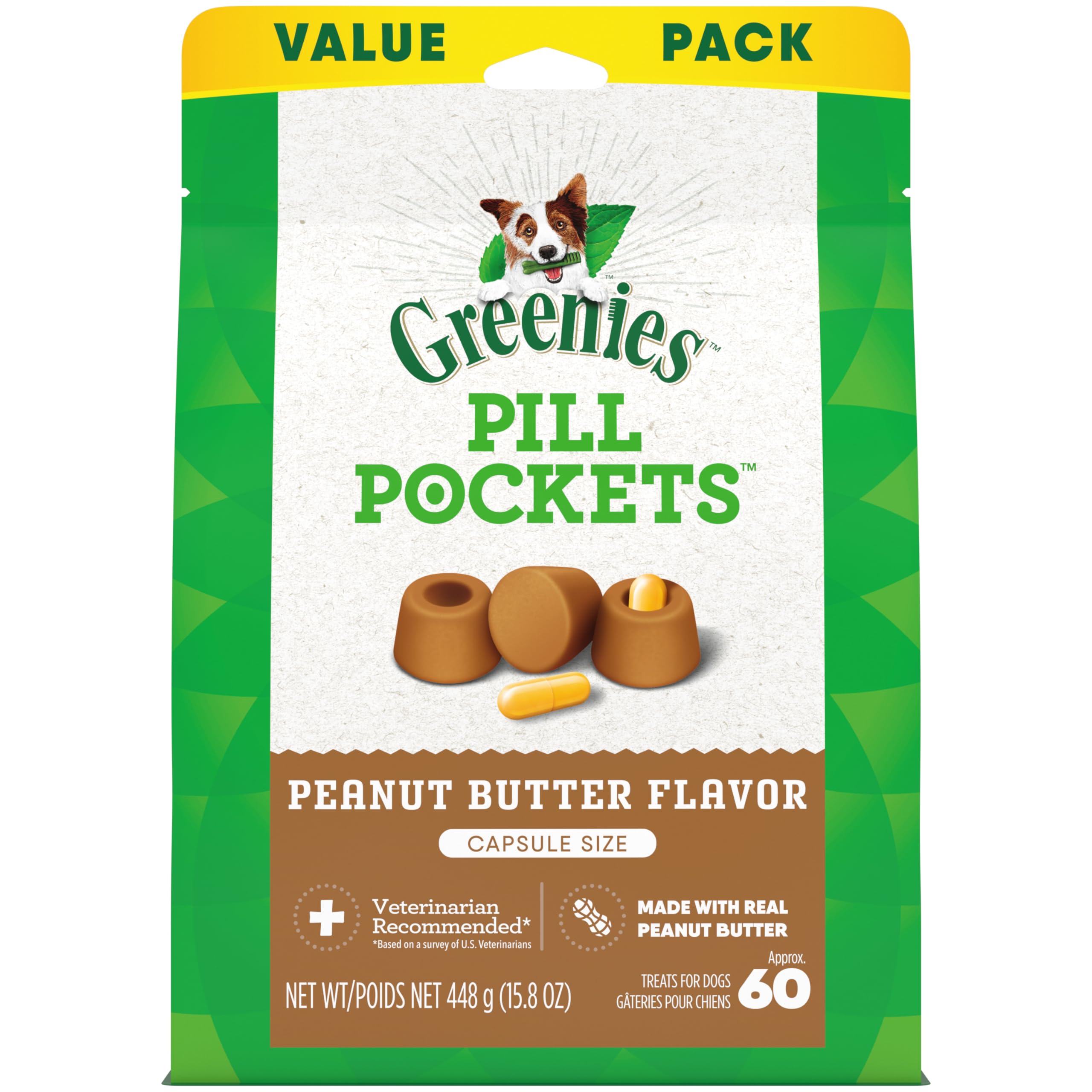 Pill Pocket Dog Treats for Capsules – Peanut Butter Large 15.8oz