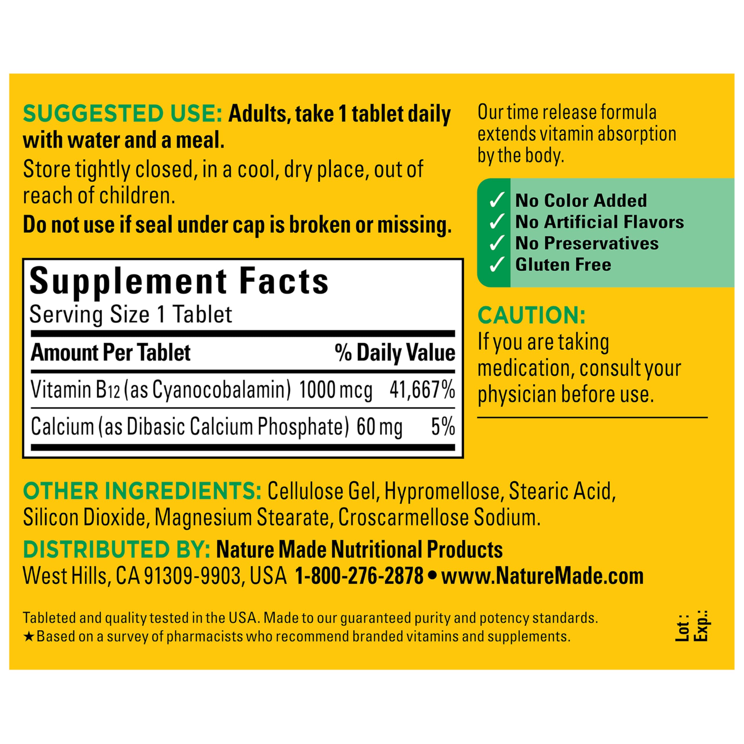 Vitamin B12 1000 mcg Tablets – Energy Metabolism Support, 160 Ct