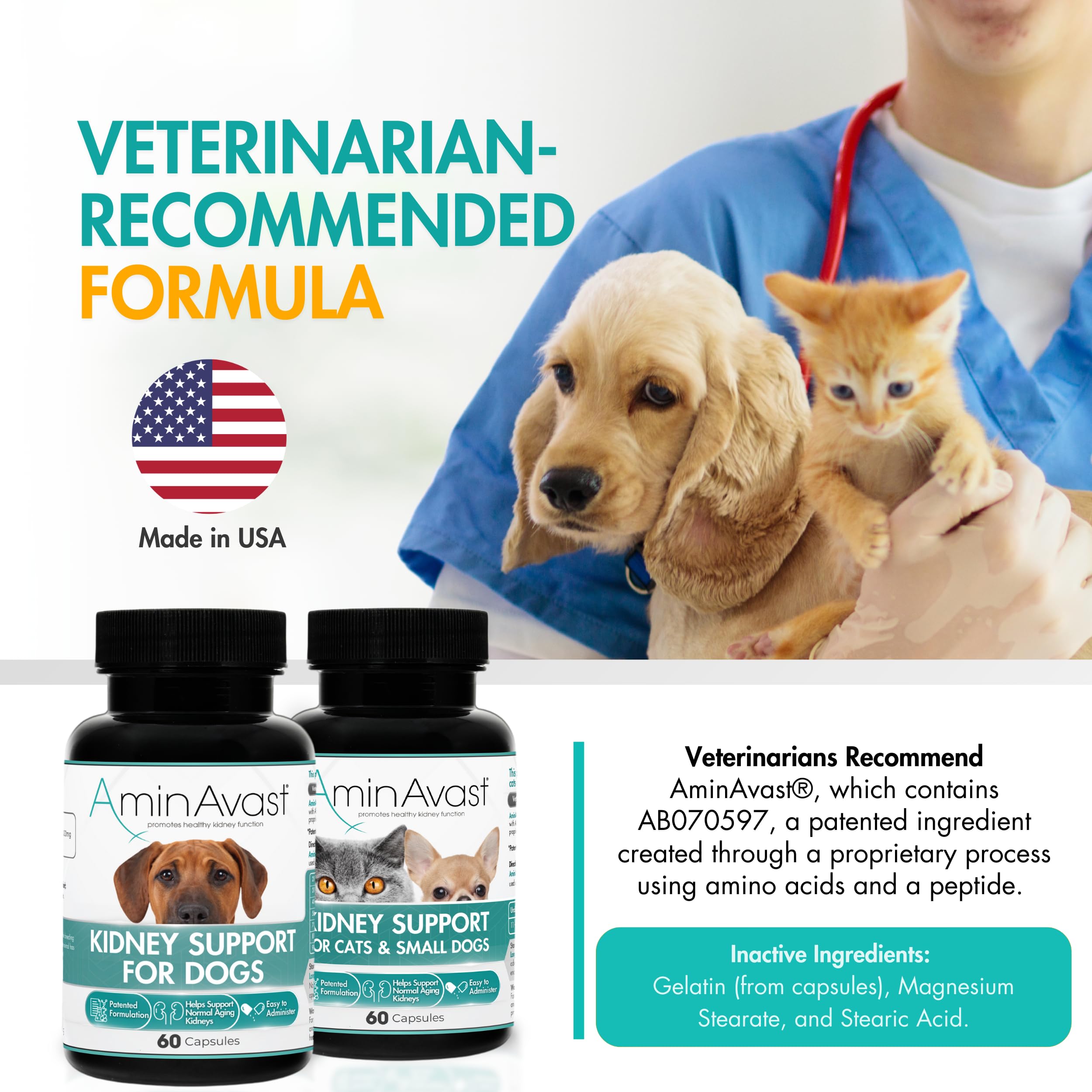 Kidney Support Sprinkle Capsules for Cats & Small Dogs – 60ct 3pk