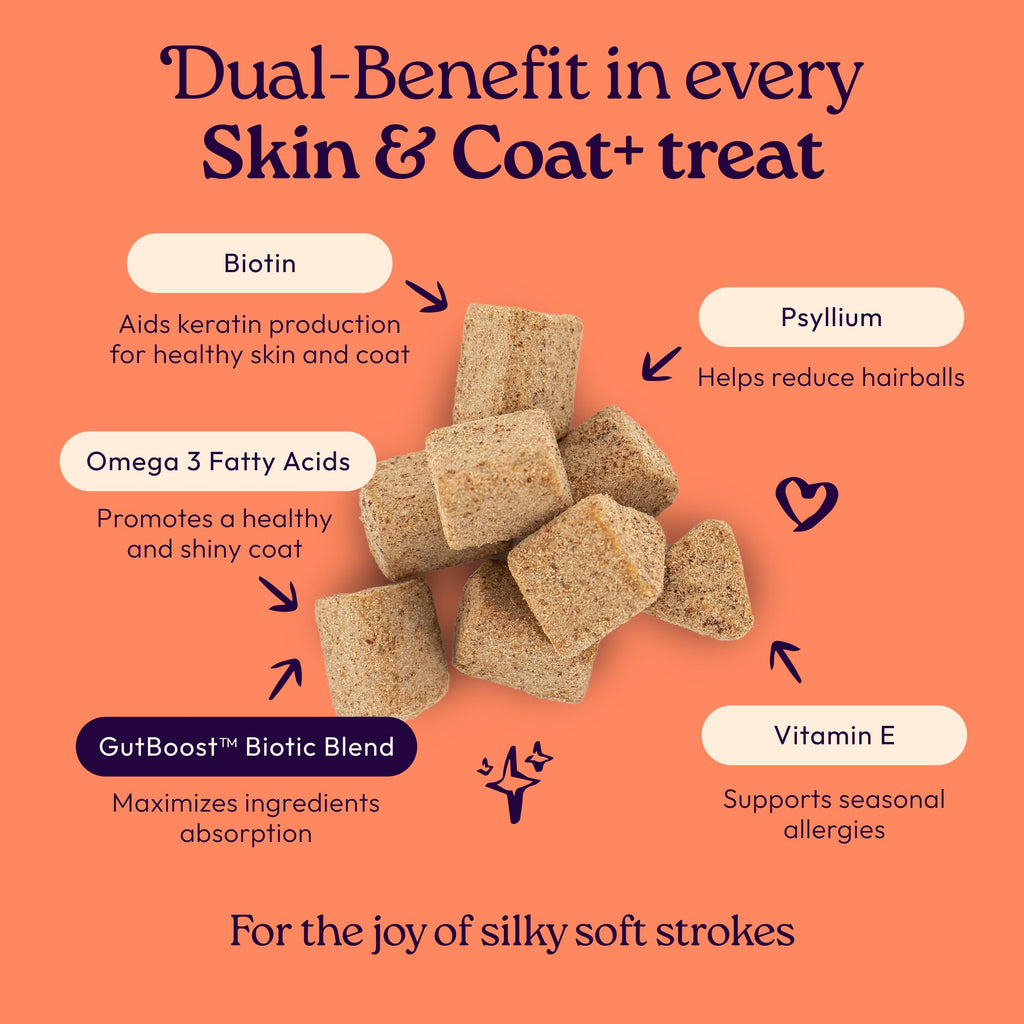 Skin, Coat & Gut Support Soft Chews for Cats – Chicken 120ct
