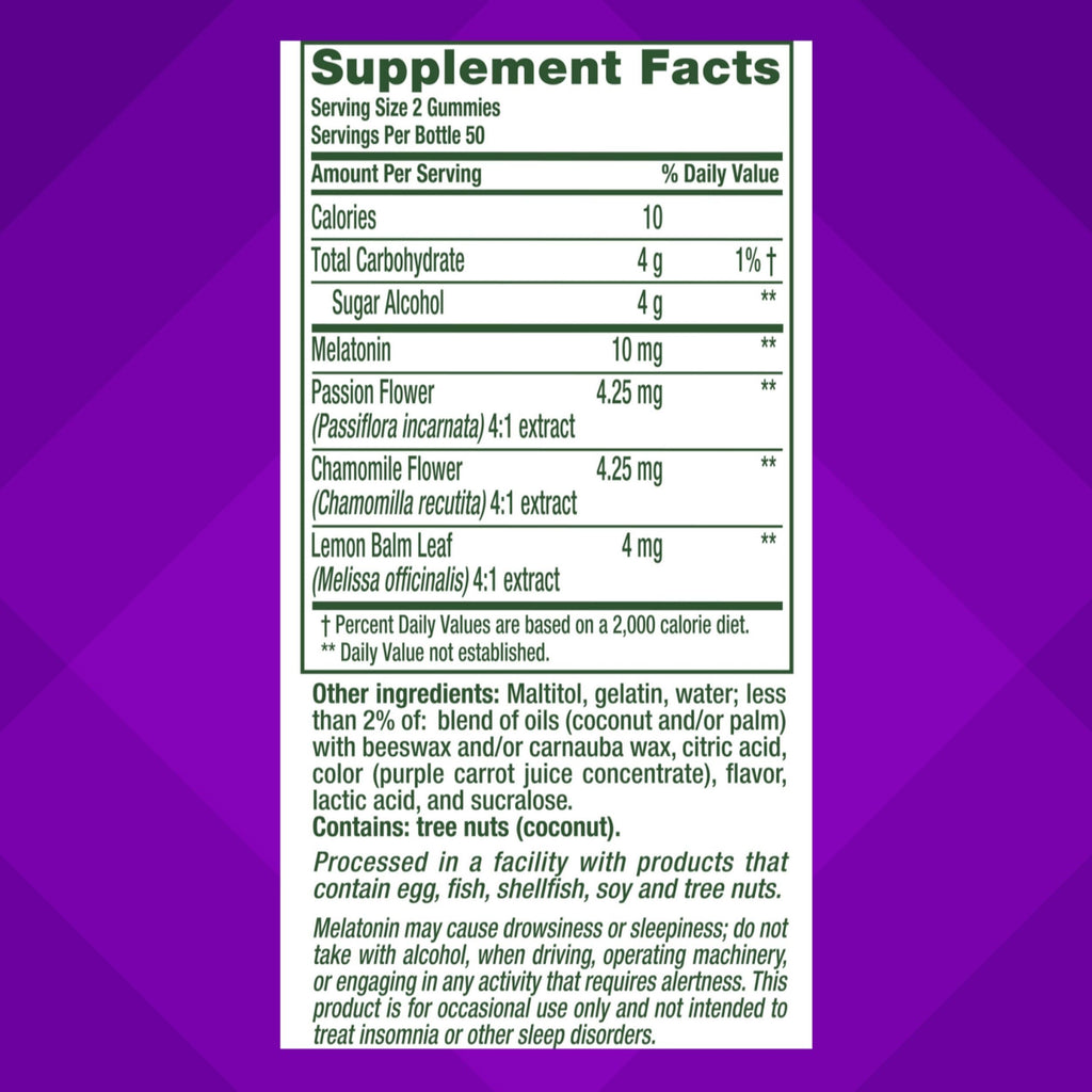 Melatonin Gummies 10mg Max Strength – Sleep Support, 100 Count