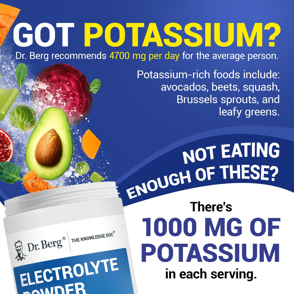 Electrolyte Powder 1000mg Potassium – Zero Sugar, 100 Servings