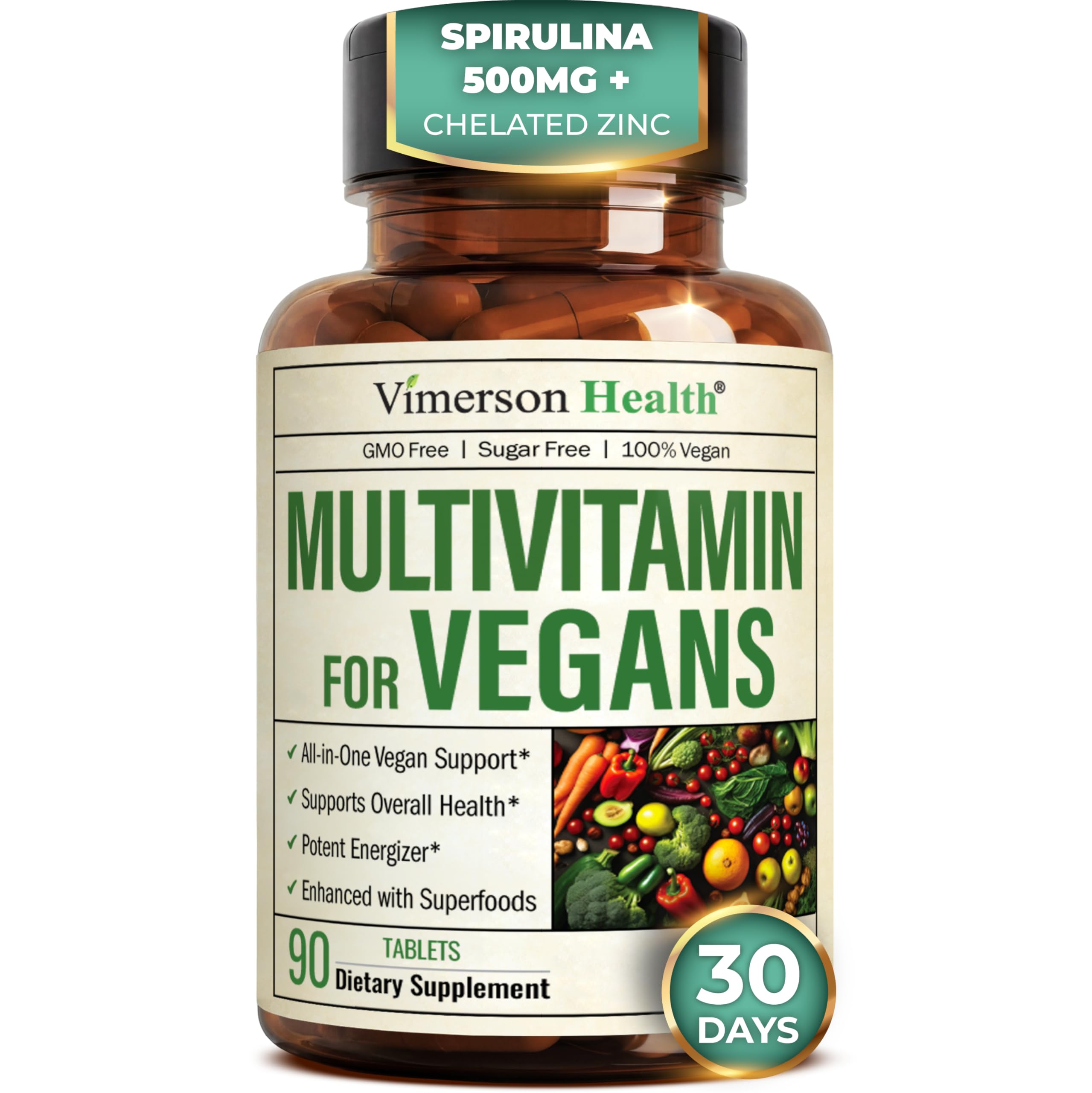 Vegan Multivitamin Men Women Energy Immune Support 90 Tablets