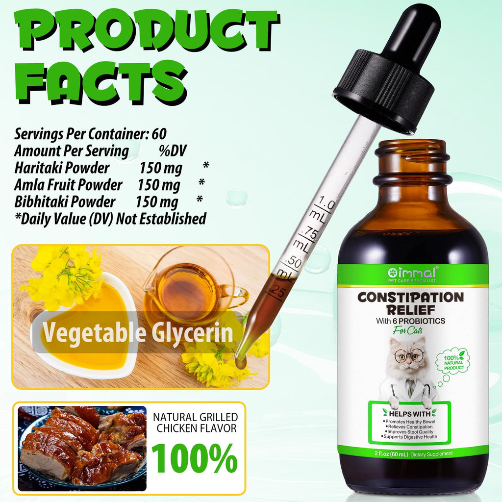 Natural Constipation Relief Liquid Laxative for Cats – 2oz