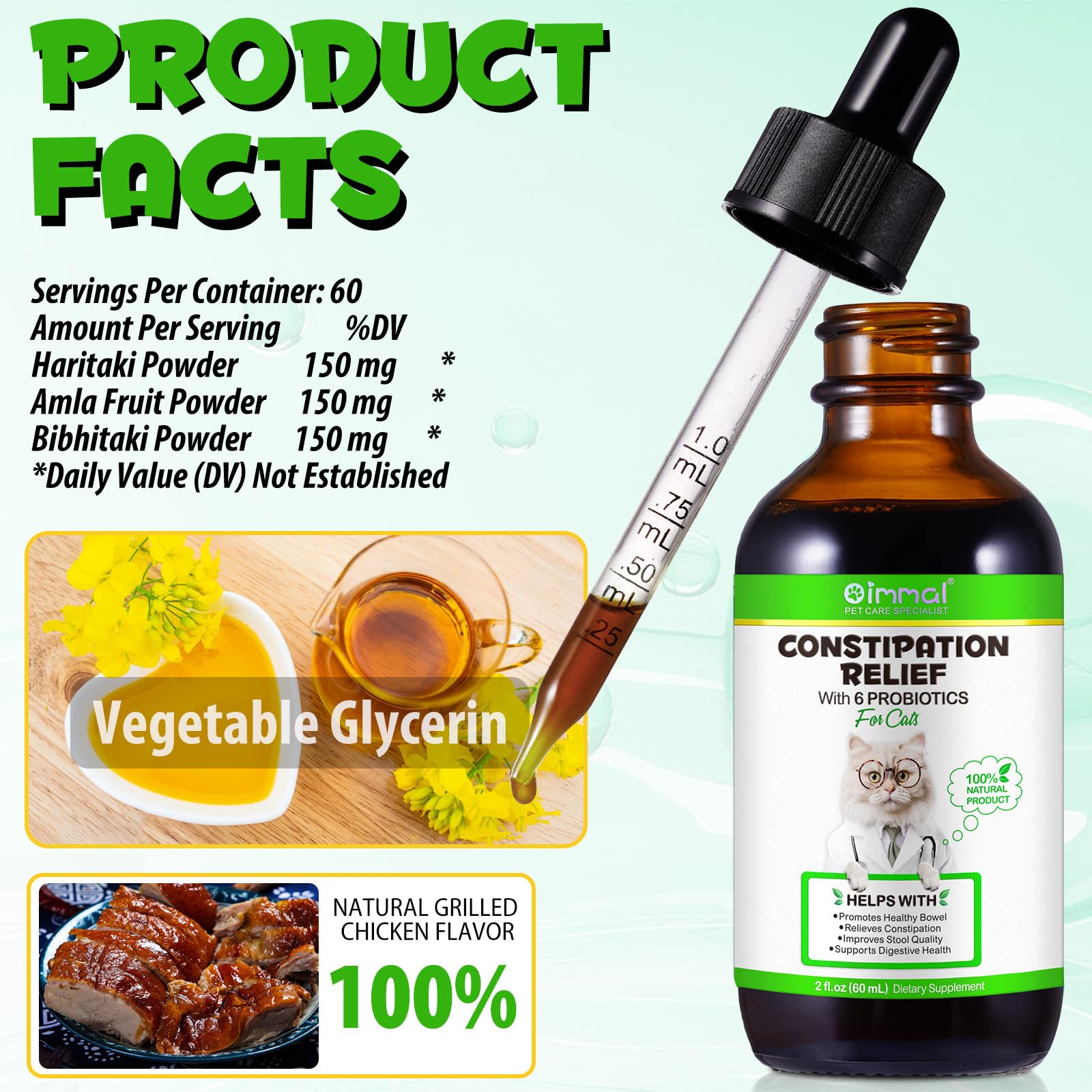 Natural Constipation Relief Liquid Laxative for Cats – 2oz