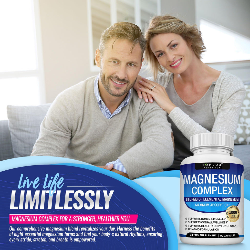 Magnesium Complex 1000mg – 8 Types for Sleep & Muscle Support, 90 Caps