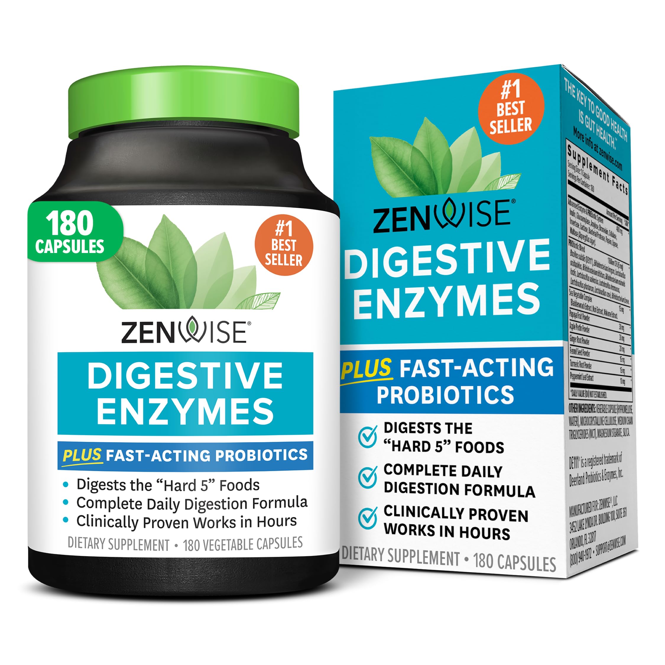 Digestive Enzymes with Probiotics – Gut & Bloating Relief, 180 Caps