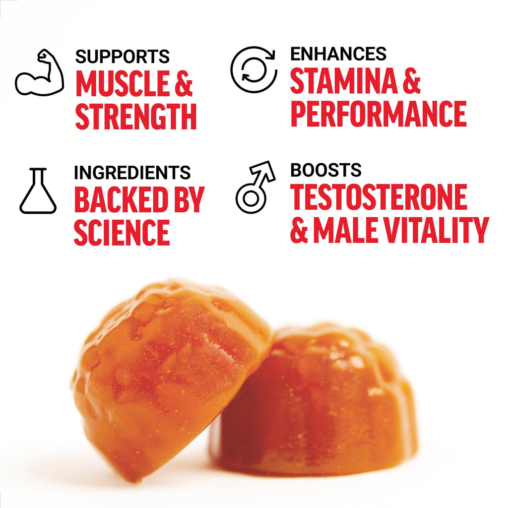 Testosterone Booster Gummies for Men – Energy & Performance, 60 Ct