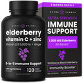 Elderberry Capsules with Vitamin C, Zinc & D3 for Immune Support 10000mg