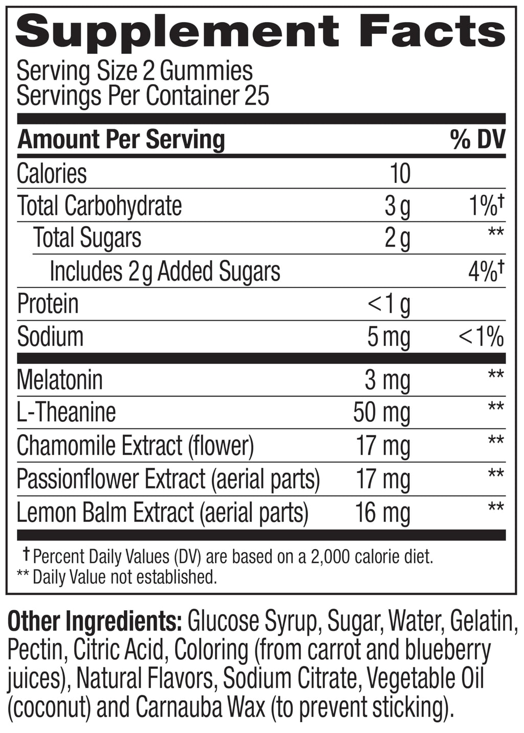 Melatonin Sleep Gummies with L-Theanine & Chamomile – 50 Count