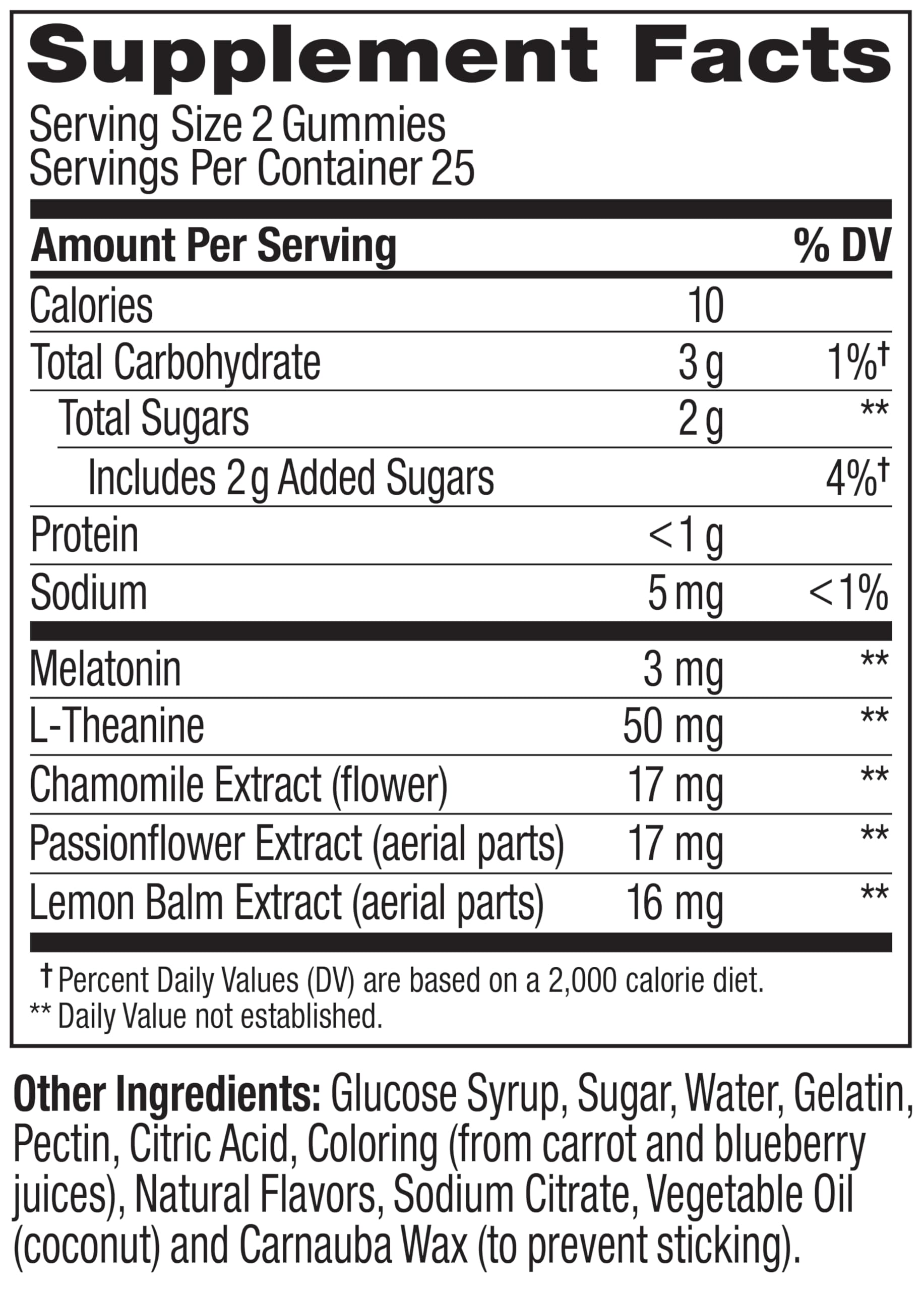 Melatonin Sleep Gummies with L-Theanine & Chamomile – 50 Count