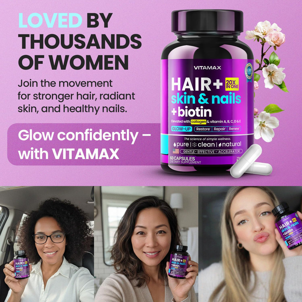 Biotin Collagen Keratin Hair Growth Support 60 Count