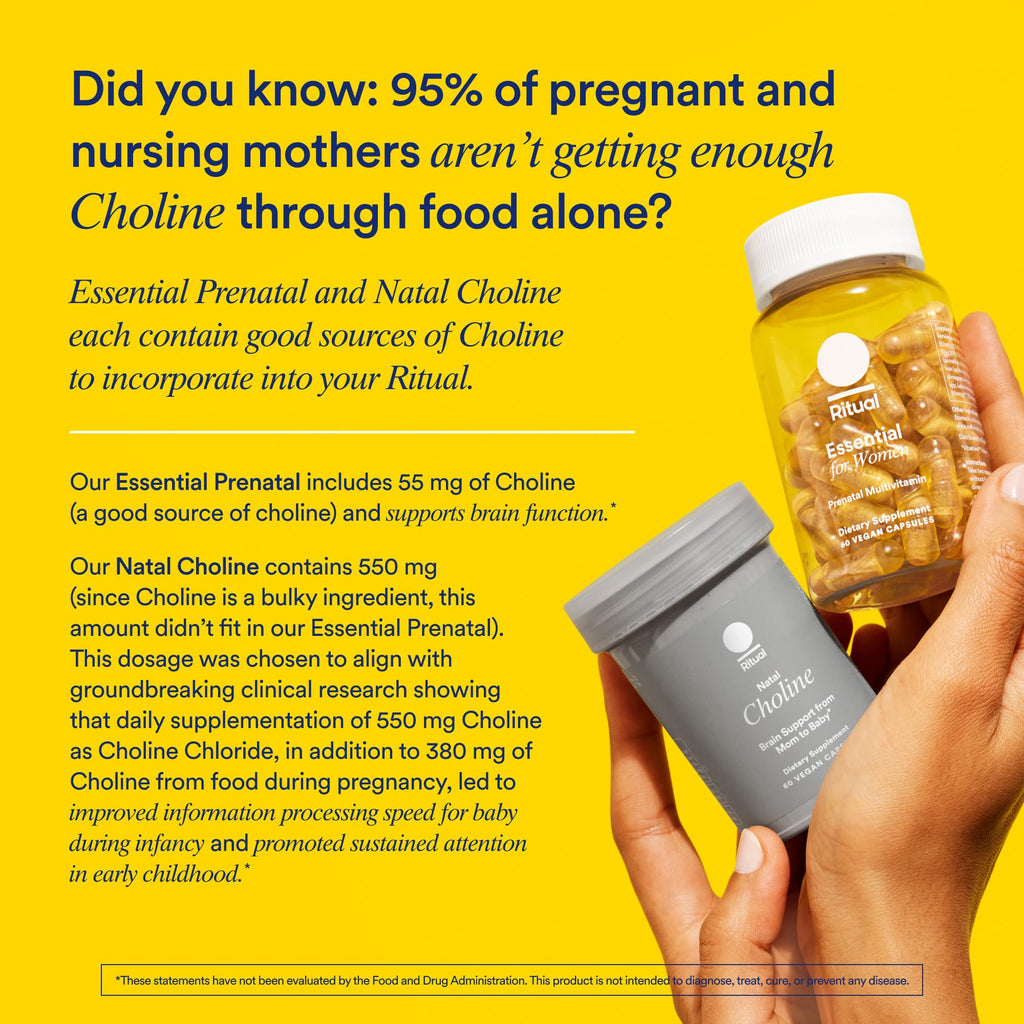 Prenatal Multivitamin DHA Folate Choline Iron 60 Capsules