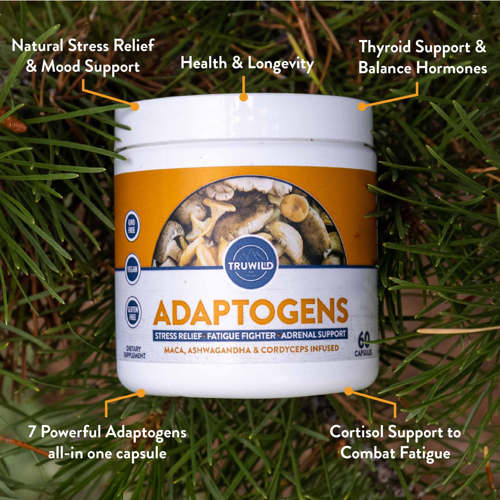Adaptogen Mushroom Blend Capsules – Energy & Stress Support, 60 Ct
