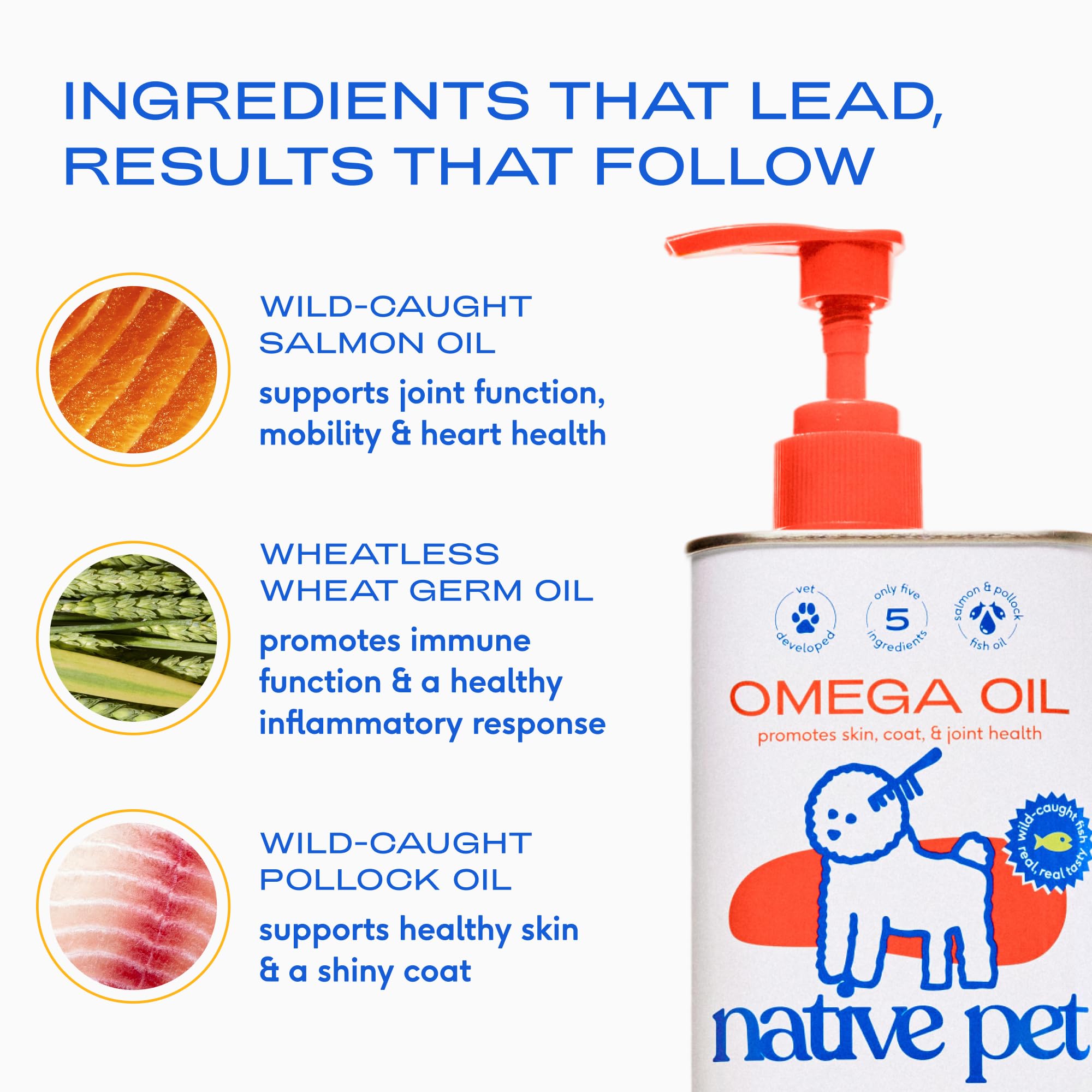 Wild Alaskan Salmon Oil for Dogs & Cats – Omega 3 6 9 Liquid 8oz