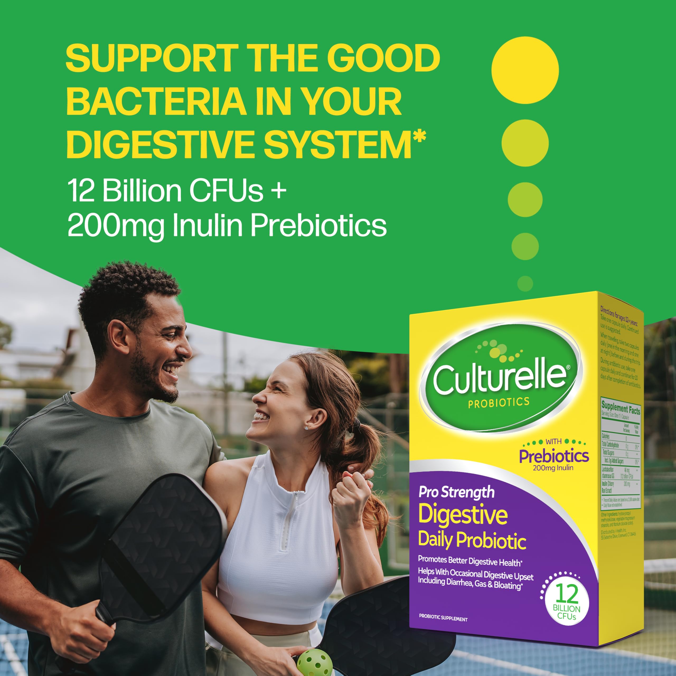 Probiotic Supplement with Prebiotics – Digestive Support, 60 Caps
